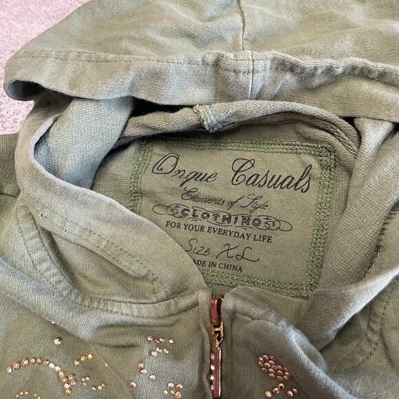 Y2k Onque Casuals Embellished Zip Up Hoodie - Picture 4 of 6